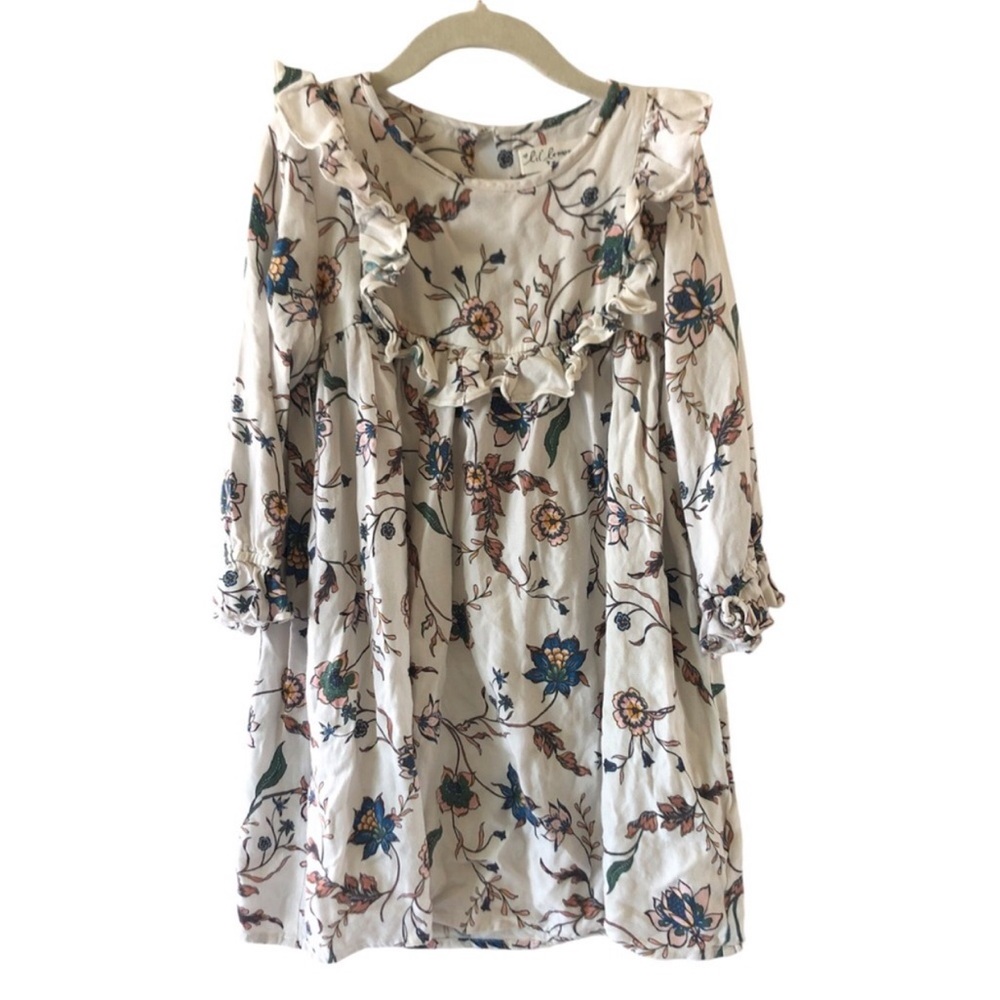 For Love and Lemons Lil’ Lemons Girls White Floral Long Sleeve Dress Size 6 NWOT